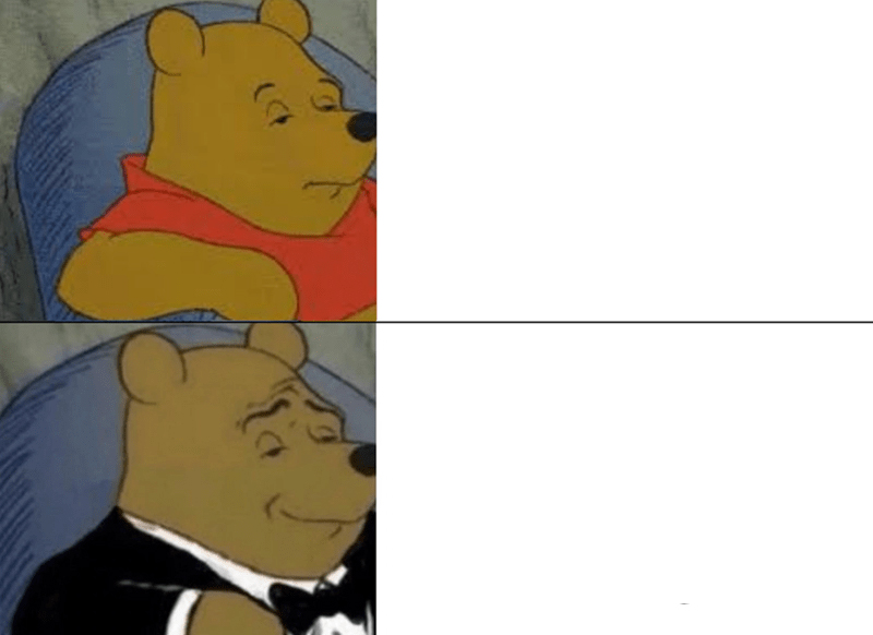 Tuxedo Winnie The Pooh meme about Woxer